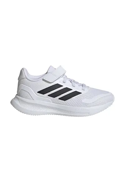 Pantofi sport Runfalcon 5 din plasa cu logo si velcro - Negru/Alb optic