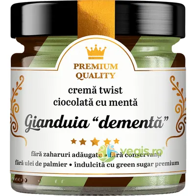 Crema Twist Ciocolata cu Menta Gianduia Dementa fara Zahar Adaugat Secretele Ramonei 350g