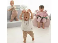 Canapea pentru copii Babysteps cu buzunare Gri velvet