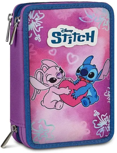 Penar cu rechizite Seven - Lilo &amp; Stitch, 3 fermoare