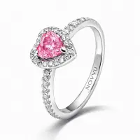 Inel Pink Heart cu Argint