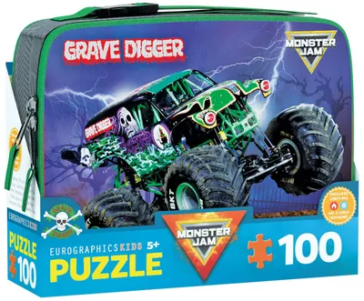 Puzzle pentru copii Eurographics din 100 piese - Pachet de prânz "Monster Jam: Grave Digger"