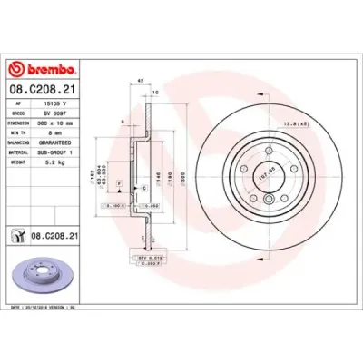 Disc frana BREMBO 08.C208.21