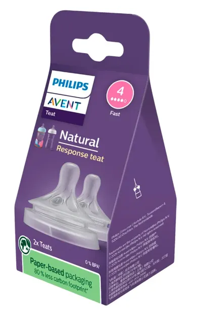 Set tetine cu debit rapid pentru +3 luni Natural Response SCY964/02, 2 bucati, Philips Avent