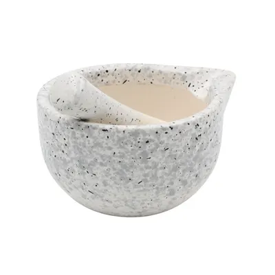 Mojar cu pistil, 330 ml, Excellent Houseware, ceramică, alb terrazzo