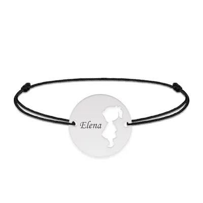 Enfance - Bratara personalizata snur fetita banut din argint 925