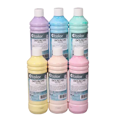 Guasa lavabila 6 x 500 ml, culori pastel