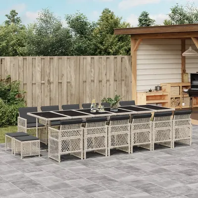 Gossi set mobilier de gradina cu perne 17 piese gri deschis poliratan