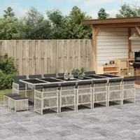 Gossi set mobilier de gradina cu perne 17 piese gri deschis poliratan