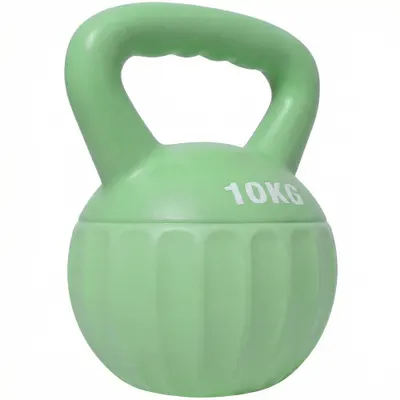 SPORTNOW Kettlebell 6 kg, greutate umplută cu nisip pentru începători, antrenament de forță acasă 21 x 21 x 27 cm verde | Aosom Romania