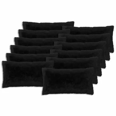 vidaXL Husă pentru pernă 12 pcs HEERLEN Negru 40 x 80 cm Fleece PV