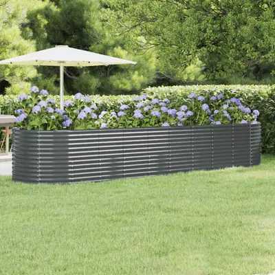 vidaXL Strat înălțat grădină 396x100x68 cm oțel galvanizat