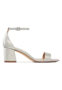 Sandale dama - argintiu - material sintetic - toc clasic