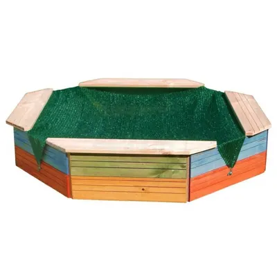 Loc de joaca pentru nisip Woody - Cu capac, Colorat