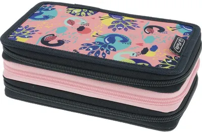 Penar școlar echipat Herlitz - Fancy Peacock, 3 fermoare
