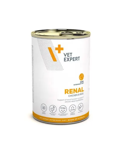 Hrană renală câini adulți cu insuficiență renală cronică VET EXPERT Veterinary Diet Renal, 400 g cu pui și orez