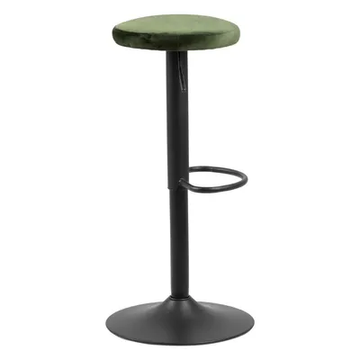 Scaun de bar verde cu înălțime ajustabilă tapițat (înălțime șezut 62 cm) Finch – Actona