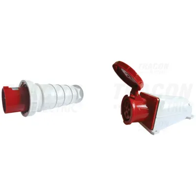 Pachet Industrial IP67 Trifazat Puternic: Fisa si Priza Aparenta, 125A, 400V, 3P+N+E - Conexiuni Extreme si Sigure