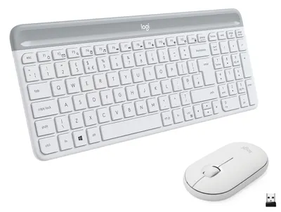 Set mouse wireless si tastatura Logitech - Combo MK470, alb