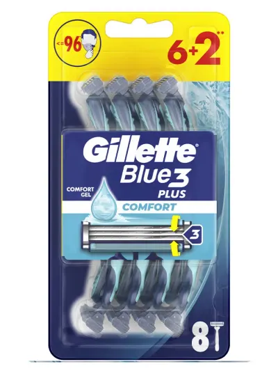 Gillette Aparat de ras Blue 3 Plus 8 buc Comfort