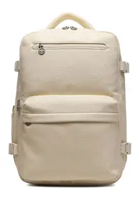 Rucsac fashion dama - bej - One Size INTL - material sintetic - compartiment pentru laptop