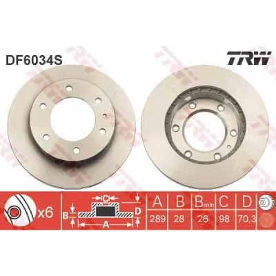 Disc frana TRW DF6034S
