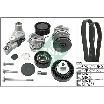 Pompa apa+set curea transmisie cu caneluri INA 529 0053 30