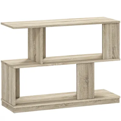 HOMCOM Măsuță de cafea modernă în formă de S cu 4 rafturi 90x30x61 cm Lemn | Aosom Romania