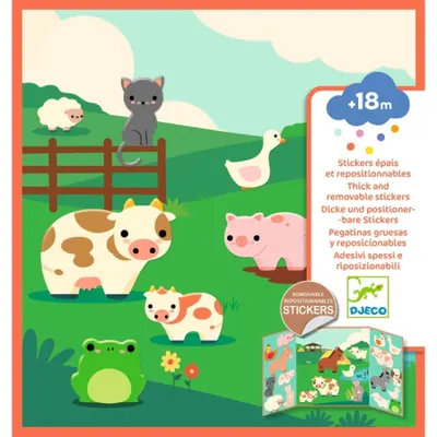 Set de autocolante moi Djeco - Animale de fermă