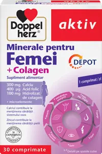 Minerale pentru femei + colagen Depot, 30 comprimate, Doppelherz