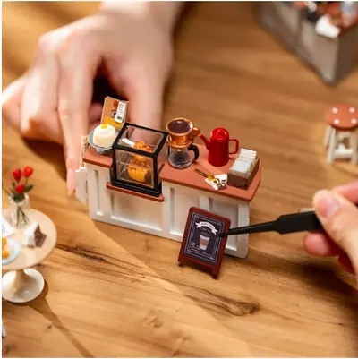 Diorama. Puzzle 3D 183 piese - Minicasuta Diy - Coffee Shop