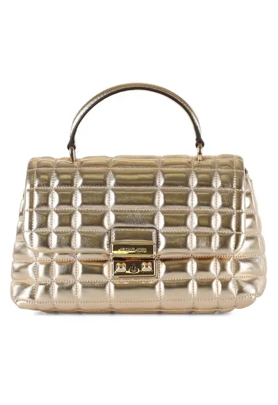 Geanta din piele cu model matlasat Satchel