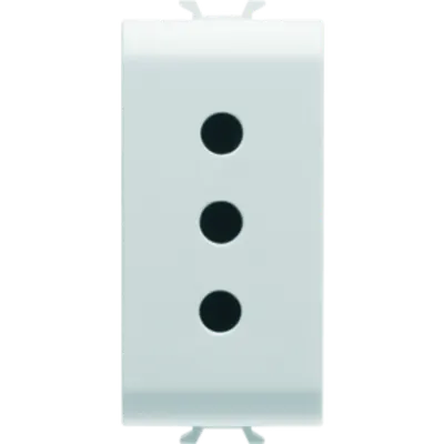 Italian Standard Priza 250v Ac - 2p+e 10a - P11 - 1 Module - White - Chorus