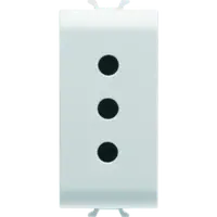 Italian Standard Priza 250v Ac - 2p+e 10a - P11 - 1 Module - White - Chorus