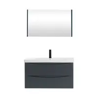 Set mobilier baie Zen suspendat 3 piese anthracite 100 cm