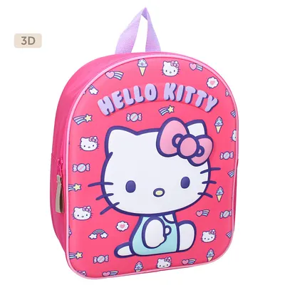 Ghiozdan copii 3D, 32x26x11 cm, cu un compartiment, multicolor, bretele ergonomice, intarite si ajustabile, Another Dimension Hello Kitty Engros