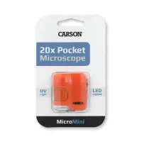 Microscop portabil cu breloc, marire 20x, Carson, MicroMini, Orange