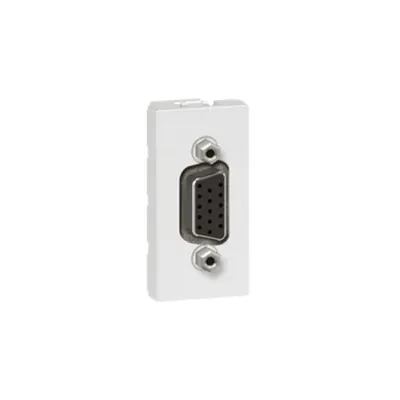 HD15 priza Arteor - solder connection - 1 module - alb