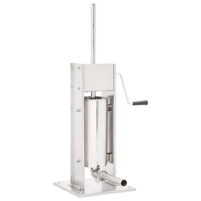 vidaXL Aparat de umplut cârnați manual, argintiu, 5 L, oțel inoxidabil