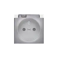 Carcasa pentru priza simpla- IP44 capac transparent, silver mat metalic