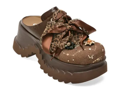 Papuci GRYXX maro, 6635, din material textil si piele naturala