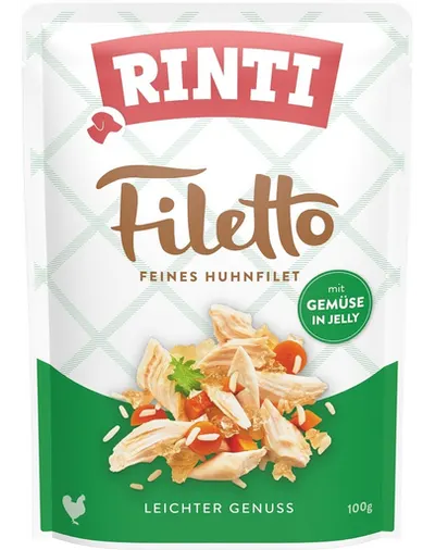 RINTI Filetto in Jelly Chicken&Vegetables in aspic plic pui si legume pentru caini 100 g
