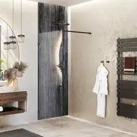 Paravan de dus fix, 120x200 cm, sticla securizata 8 mm, profil auriu, Roth Melina