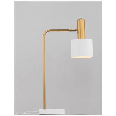 Veioza PAZ Auriu Metal Alb Metal Shade Alb Baza LED E27 1x12 Wat 230 Volt IP20 Fara bec
