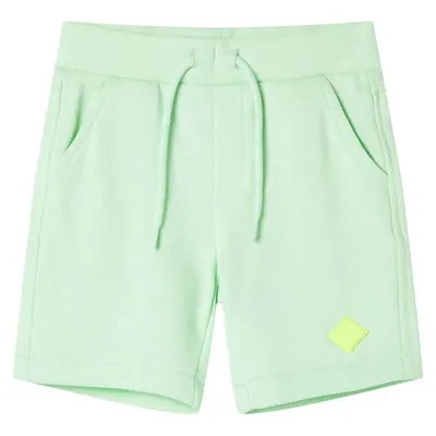 Pantaloni scurți pentru copii cu șnur, verde aprins, 128
