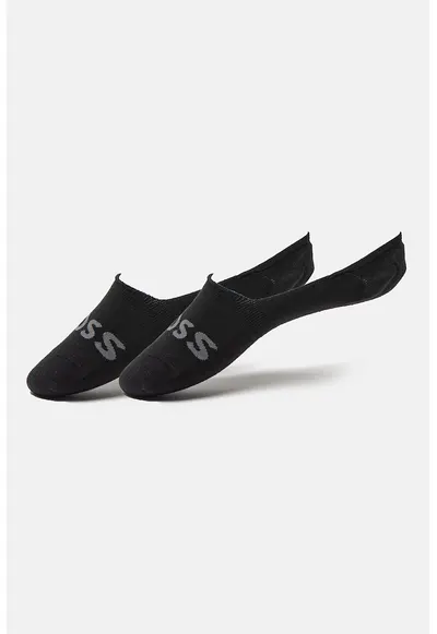 Sosete scurte cu imprimeu logo - Negru