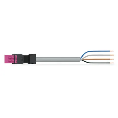 pre-assembled connecting cable; Eca; Plug/open-ended; 4-pole; Cod. B; Control cable 4 x 1.5 mm²; 8 m; 1,50 mm²; pink