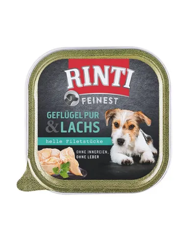 RINTI Feinest Poultry Pure&Salmon tavita pui si somon pentru caini 150 g