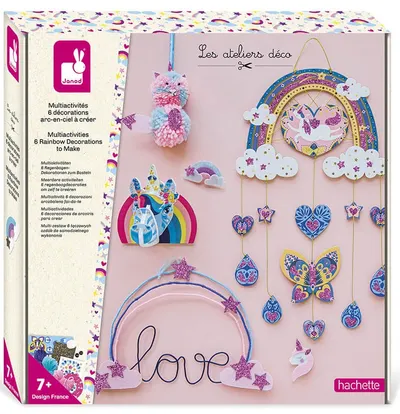 Set creativ Janod - Decoratiuni curcubeu, 6 buc