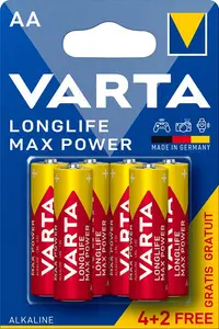 Baterii alcaline VARTA - Longlife Max Power, AA, 4+2 buc.